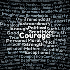 Fototapeta premium Courage word cloud