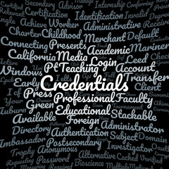 Fototapeta premium Credentials word cloud