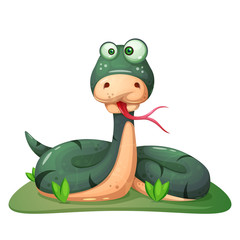 Cute, funny, crazy snake illustration Vector eps 10