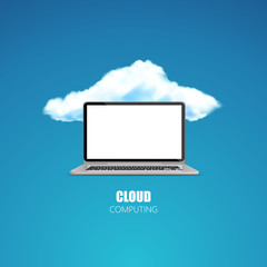 Fototapeta premium Cloud computing concept photorealistic vector