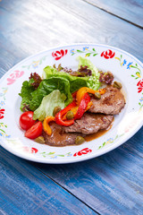 beef with salad