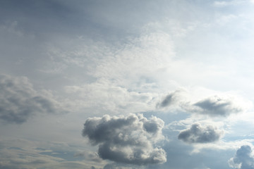Beautiful sky with clouds. Plain landscape background.