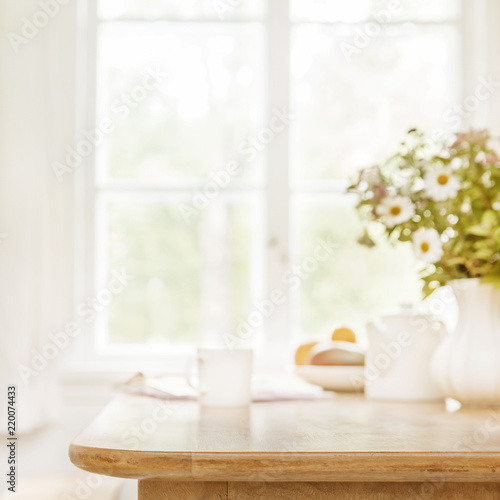 Home Kitchen Table Background Stock Photo And Royalty Free