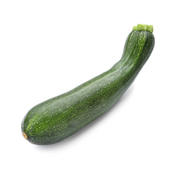 Ripe zucchini on white background