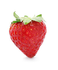 Fresh ripe strawberry on white background