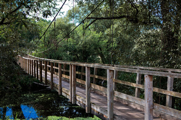 Hanging bridge over the river Nevezis