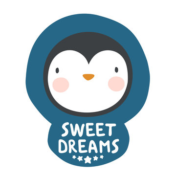 Sheep sticker, sweet dream background with star, vector illustration