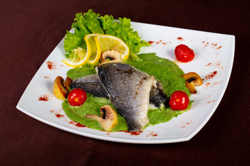 Steamed Dorada fish