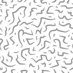 Black and White Seamless Lines Pattern. Abstract Freehand Background Design, Vector illustration