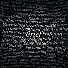 Fototapeta premium Grief word cloud