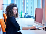 Successful business woman working at the office