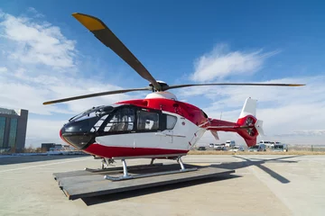 Fototapete Hubschrauber Ambulance helicopter  © daphnusia