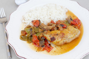 poulet basquaise et riz