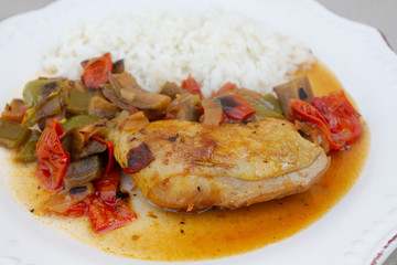 poulet basquaise et riz