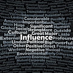 Influence word cloud