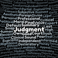 Fototapeta premium Judgment word cloud