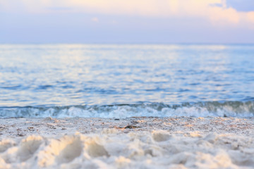 Beautiful view of sea beach at resort