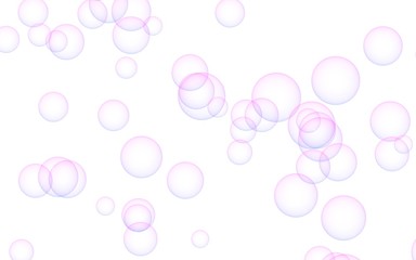 Light pastel colored background with pink bubbles. Wallpaper, texture pink balloons. 3D illustration