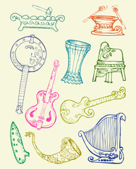 music instrument vector illustration set