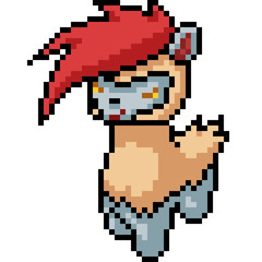 Fototapeta premium vector pixel art punk alpaca
