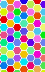 Honeycomb many color, multicolored. Isometric geometry. 3D illustration