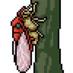 vector pixel art insect slough off