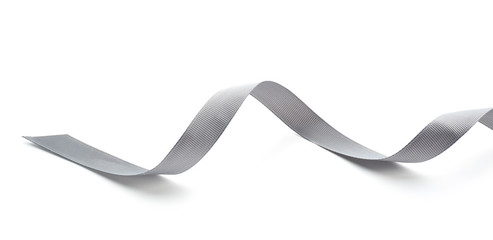 Silver ribbon on white background