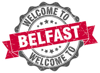 Fototapeta premium Belfast round ribbon seal