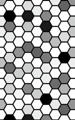 Black honeycomb with a gradient color. Isometric geometry. 3D illustration