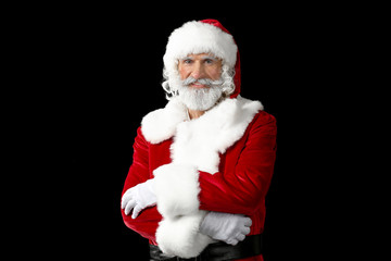Portrait of Santa Claus on dark background