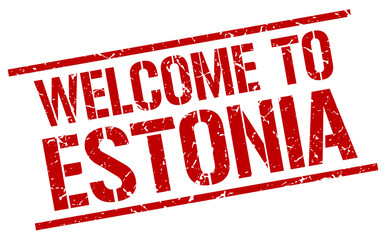 welcome to Estonia stamp