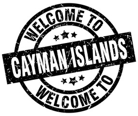 welcome to Cayman Islands black stamp