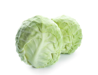 Fresh cabbage on white background
