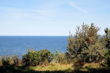 Fototapeta na wymiar landscape of Baltic sea-shore near Jastrzebia Gora sea-side resort