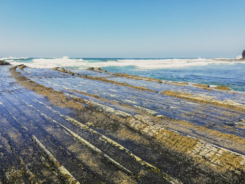 Rock formations at Amoreira Beach in Aljezur