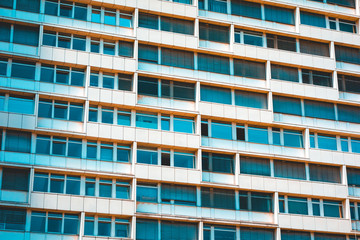 facade of typical gdr apartment or office building