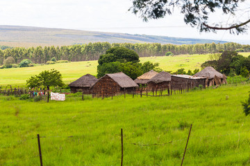 Natural rural homes made from local and natural materials in KZN, South Africa