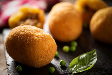 Rice balls sicilian street food