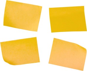 Four Orange Sticky Notes - Isolated