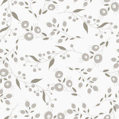 Vintage background with leaves and berries. Elegant and solid. Vector illustration. 