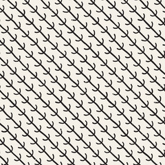 Hand drawn seamless pattern. Abstract geometric shapes background in black and white. Vector ethnic style texture.