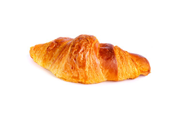 A croissant on white background