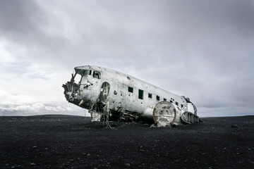 Iceland, Solheimasandur, plane wreck in the desert