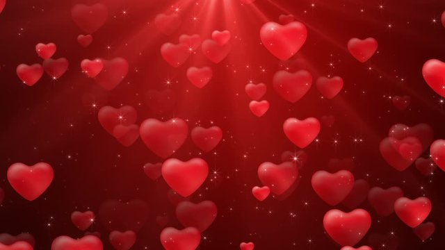 rising hearts background with love light