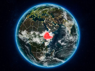 Ethiopia on Earth at night