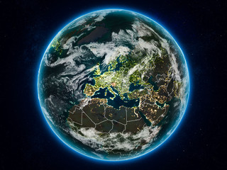 Slovenia on Earth at night