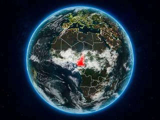 Cameroon on Earth at night