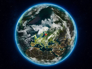 Estonia on Earth at night