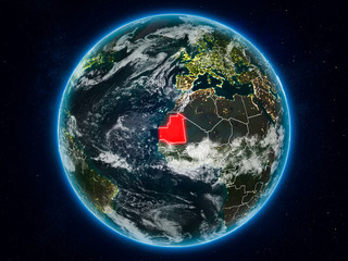 Mauritania on Earth at night