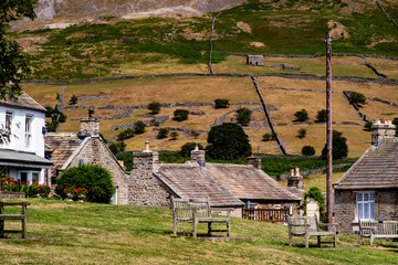 The view from the English town of Reeth in the Yourkshire Dales